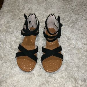 Strappy black sandals